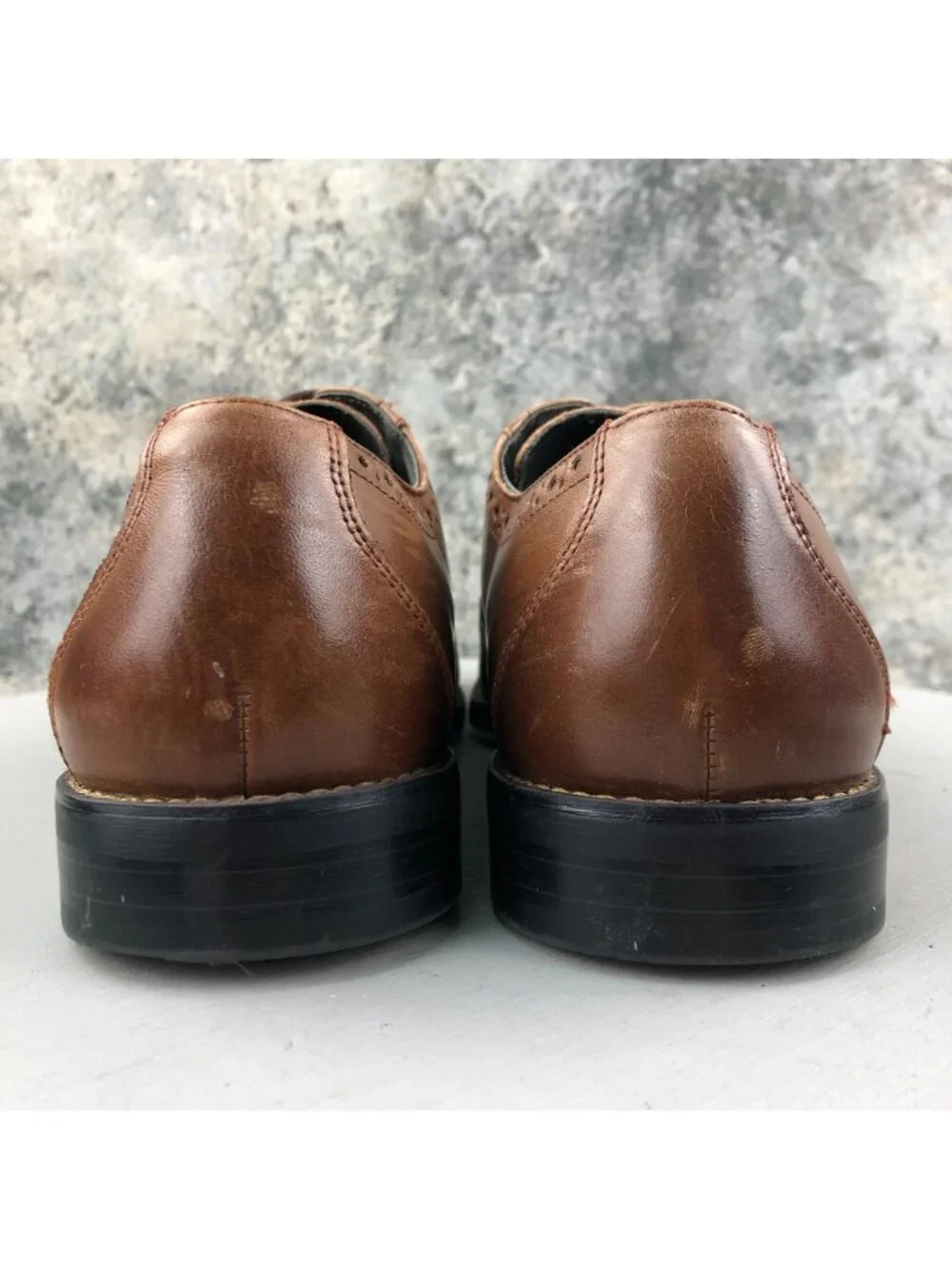 Stacy Adams Men's Size 8M Garrison Brown Leather Wingtip Brogue Oxford Shoes